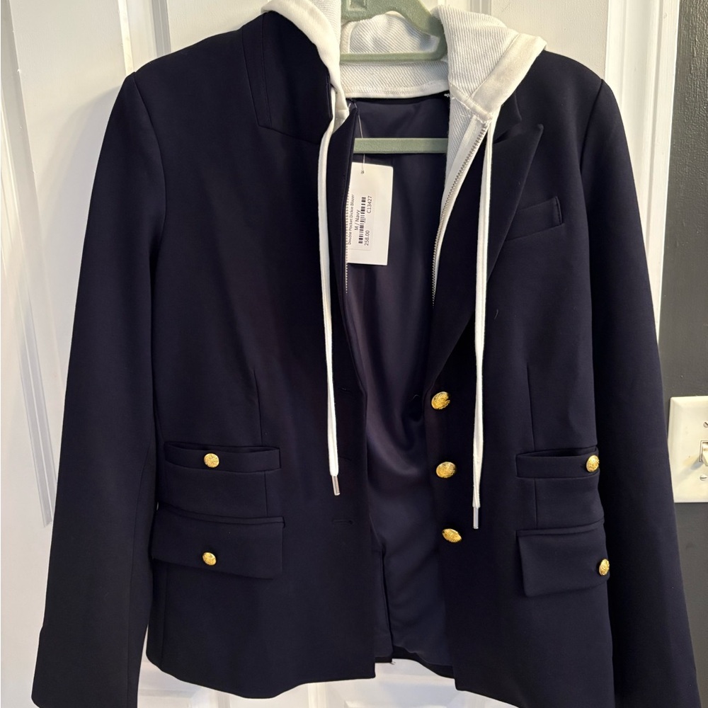 Mint Blue and Gold Blazer with built in dickie
